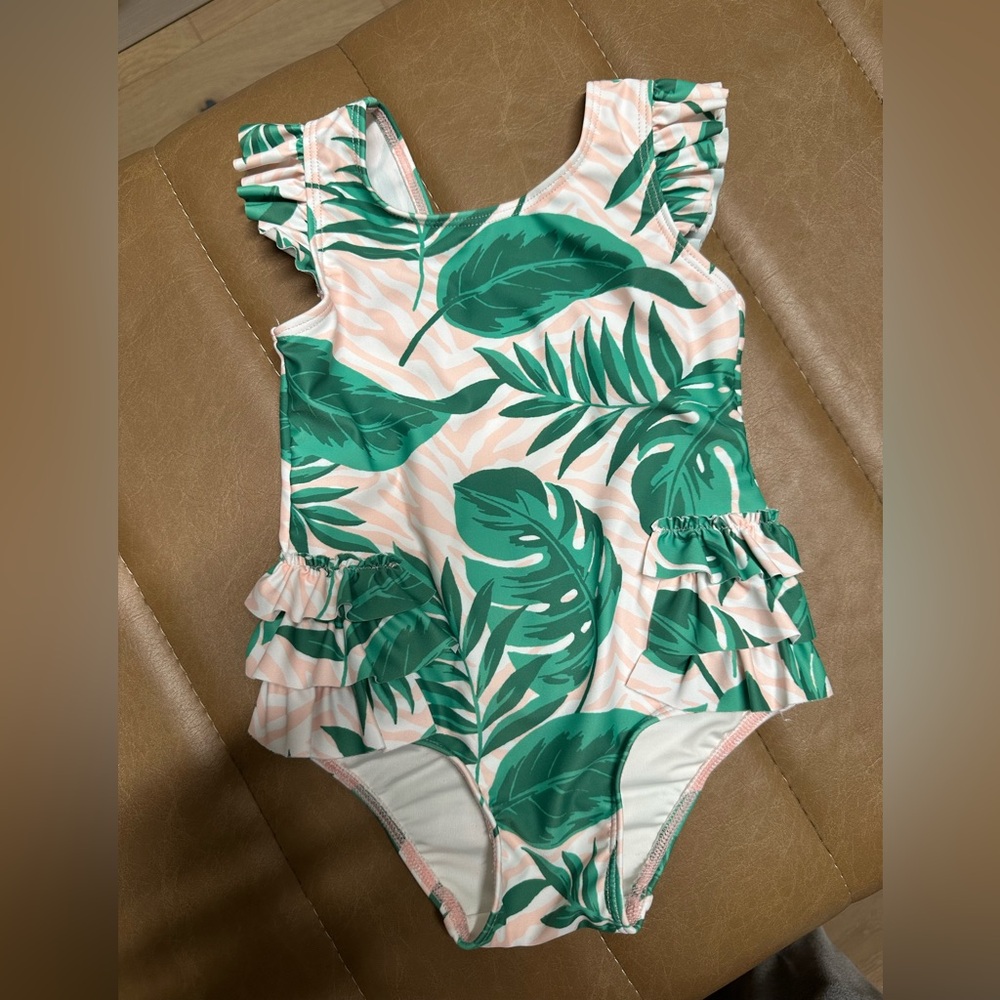 Tucker + Tate Green and Pink Ruffle Swimsuit